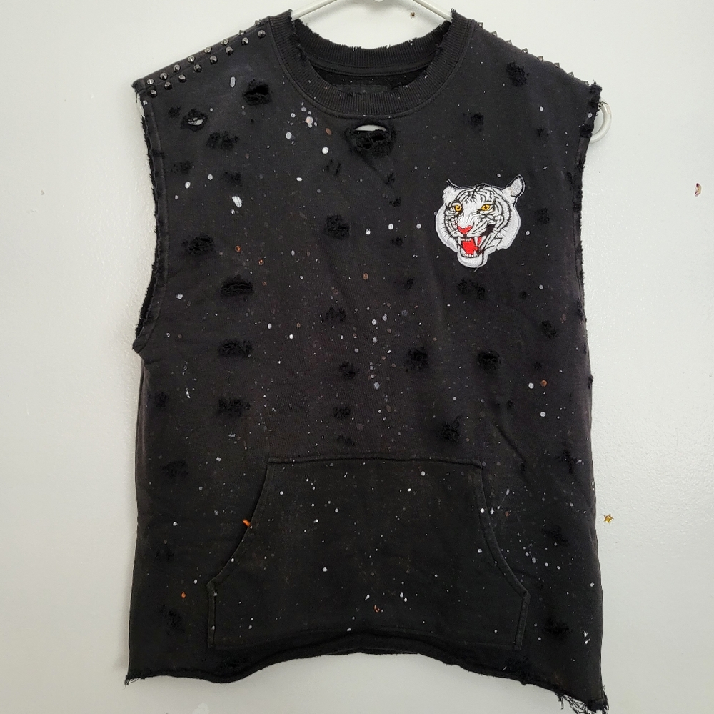 Black Short Sleeve Tee with Sparkly Embellishments